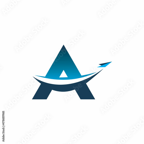 a letter aero plane logo design