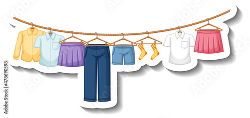 Clothes hanging on clothesline