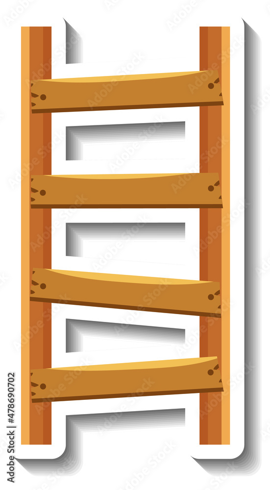 Wooden ladder isolated on white background Wooden ladder isolated on white background