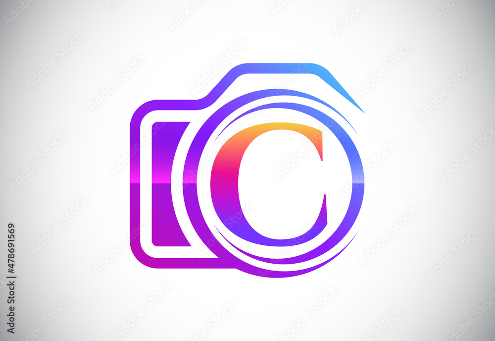 Initial C monogram letter with a camera icon. Logo for photography business, and company identity Initial C monogram letter with a camera icon. Logo for photography business, and company identity