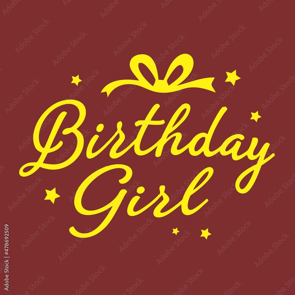 Birthday Girl Lettering font script vector typography