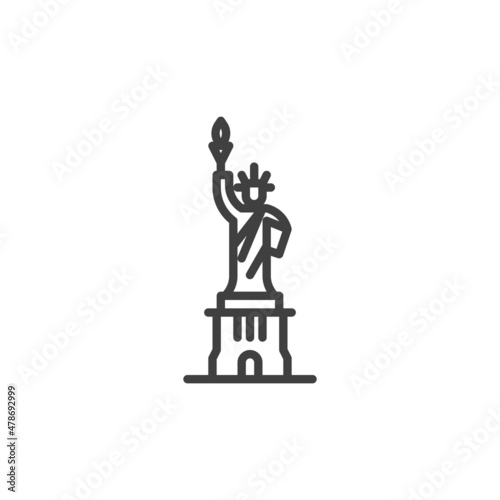 Liberty statue line icon