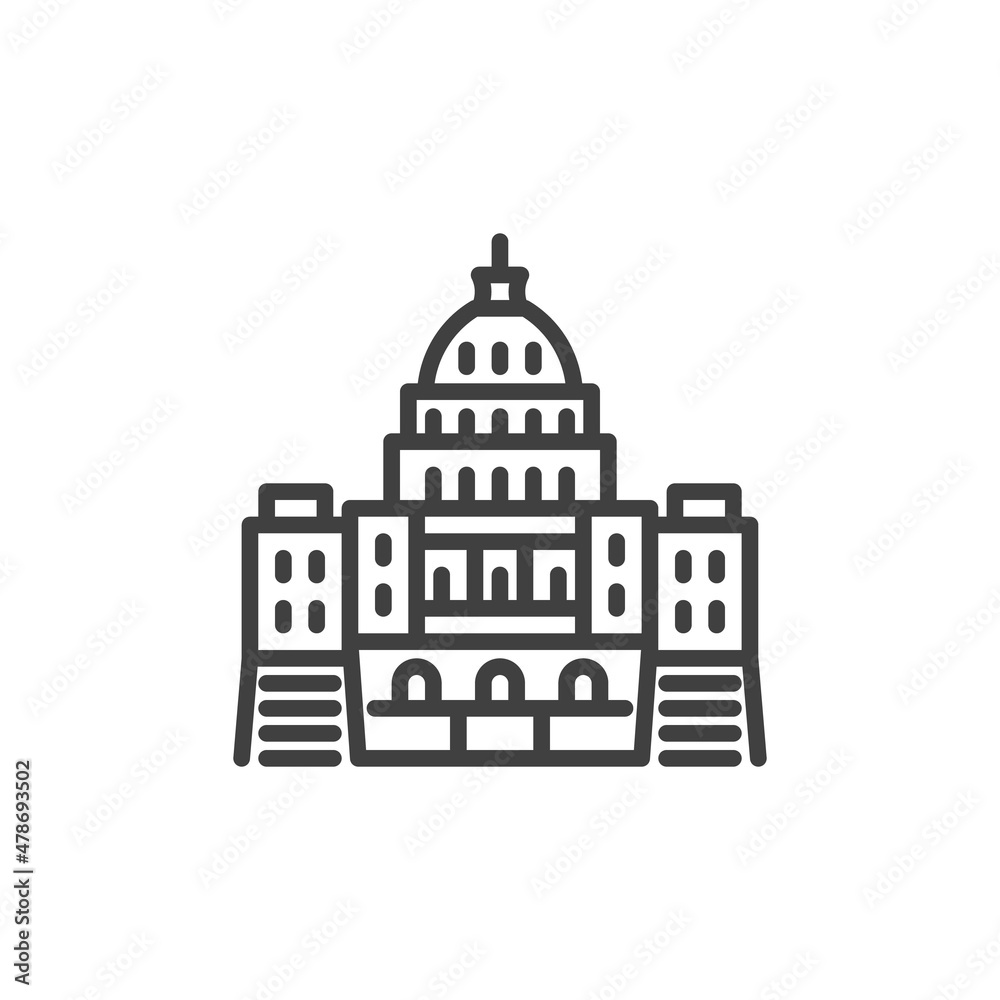 Capitol building line icon