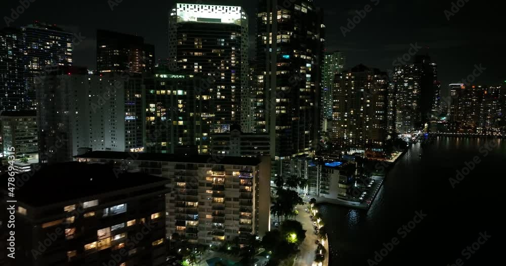 Night in Brickell Miami financial district 4k Night in Brickell Miami financial district 4k