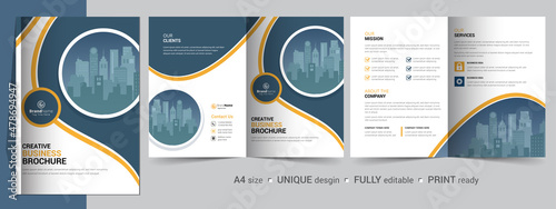 Corporate Bifold Brochure Template, Catalog, Booklet Template Design. Fully Editable.	