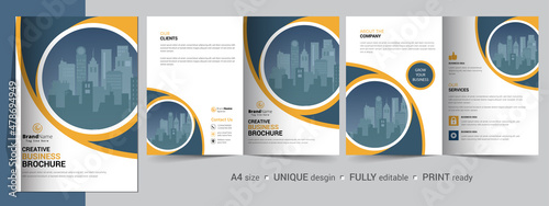 Corporate Bifold Brochure Template, Catalog, Booklet Template Design. Fully Editable.	