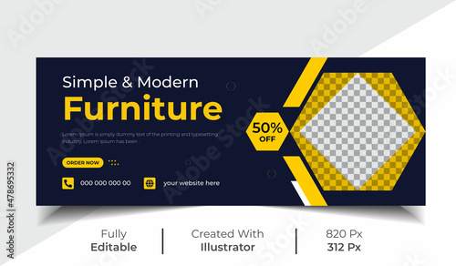 Furniture Sales Promotion Facebook Cover Design templates