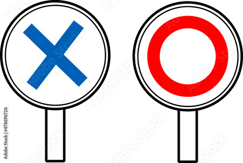 シンプルな丸バツのイラスト素材