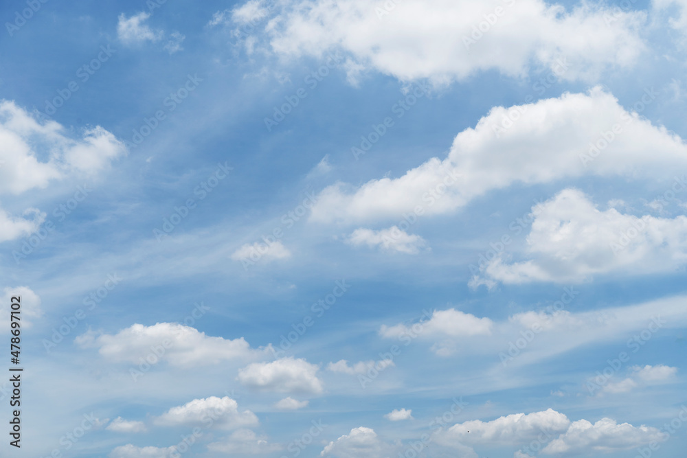 Beautiful clouds during spring time in a Sunny day. Blue sky and white fluffy clouds Beautiful clouds during spring time in a Sunny day. Blue sky and white fluffy clouds