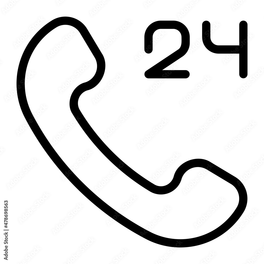 Fototapeta premium 24 hours support line icon
