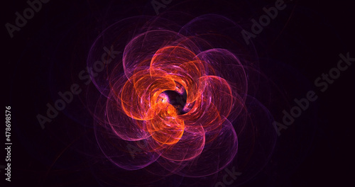 3D rendering abstract fractal light background