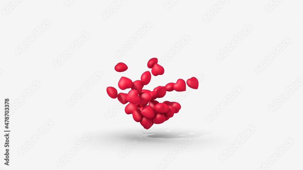 3D rendering of a postcard with a red heart.