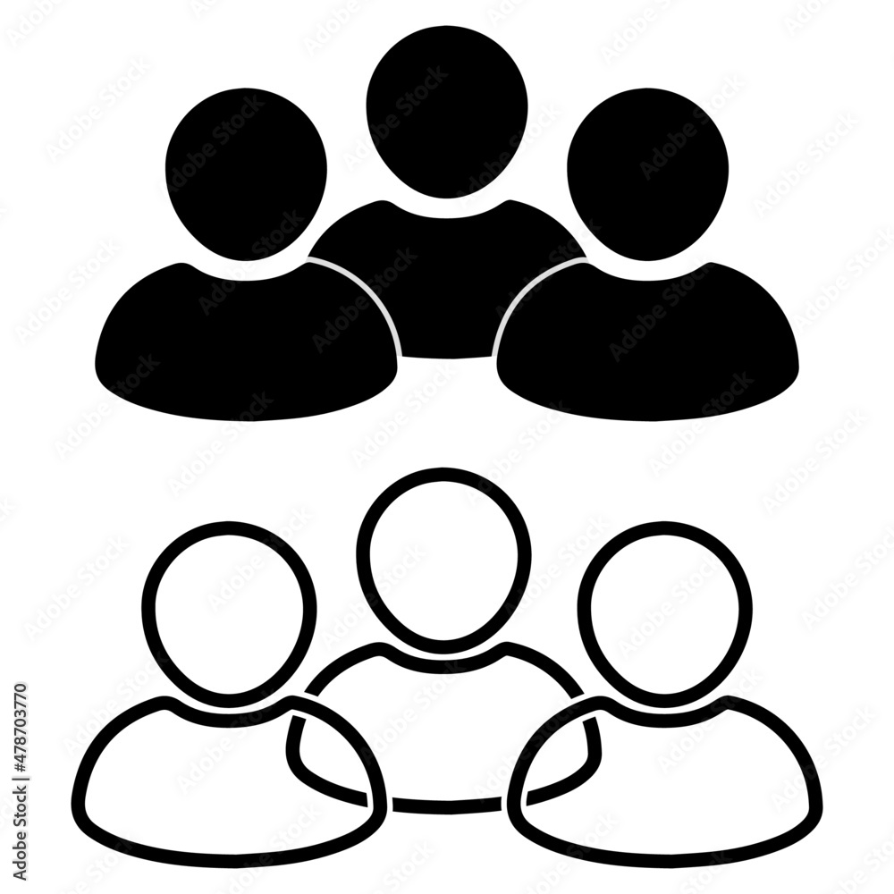 Group of people or group of users / friends flat icon for apps and websites Group of people or group of users / friends flat icon for apps and websites