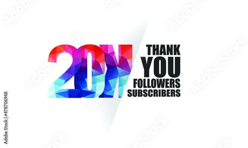 20K, 20.000 followers, subscribers design for internet, social media, anniversary and celebration achievement-vector