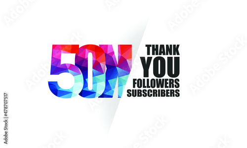 50K, 50.000 followers, subscribers design for internet, social media, anniversary and celebration achievement-vector
