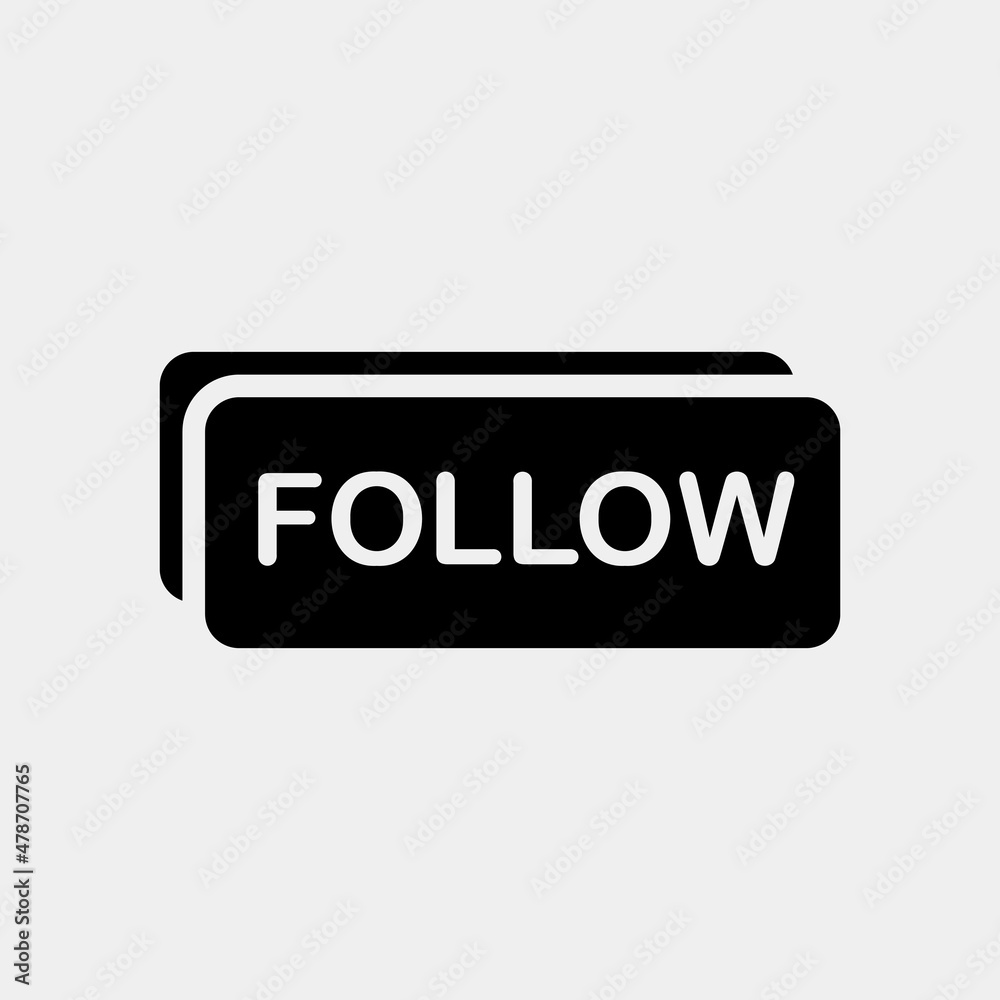 Follow icon in solid style about social media, use for website mobile app presentation Follow icon in solid style about social media, use for website mobile app presentation