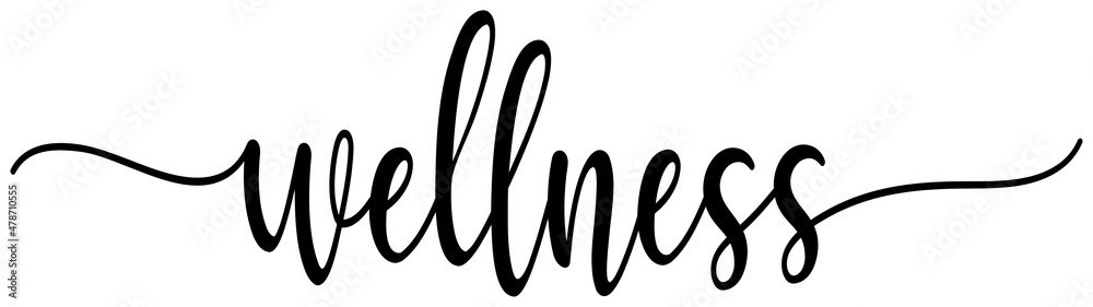 WELLNESS brush calligraphy text vector WELLNESS brush calligraphy text vector