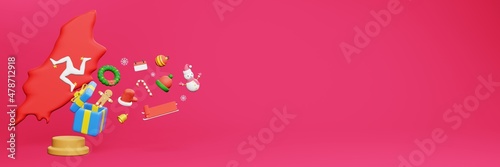 3d rendering of christmas new year celebration in Isle of Man for web cover and social media