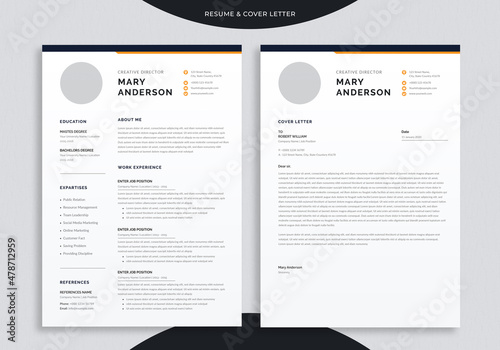 Resume / CV, Minimalist Resume and Cover Letter Set	

