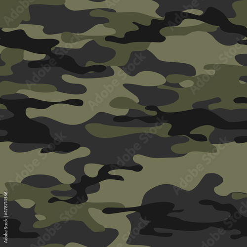 Seamless pattern camouflage military. Modern camo. Print on fabric and textiles. Vector illustration