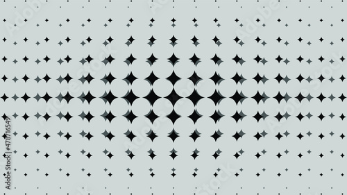 The diamonds pattern halftones on grey background