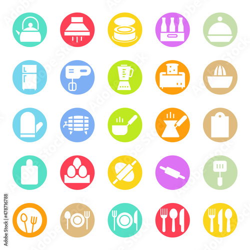 Circle color glyph icons for food.