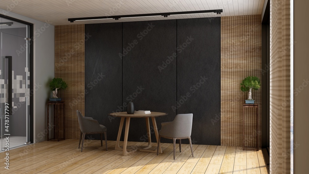 Fototapeta premium modern office meeting room for company logo mockup