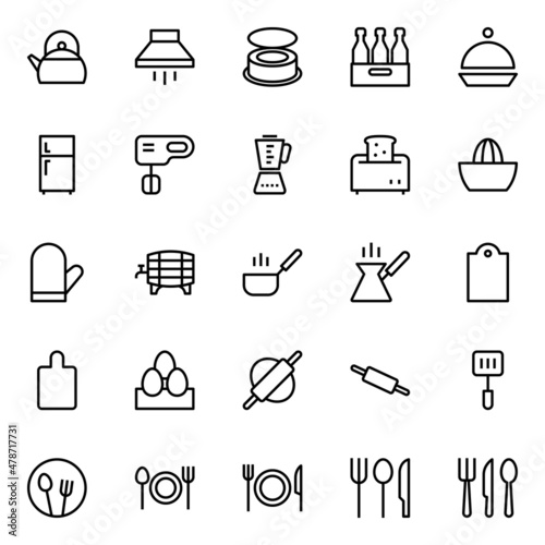 Outline icons for food.