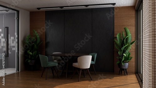 Fototapeta Naklejka Na Ścianę i Meble -  modern office meeting room for company logo mockup