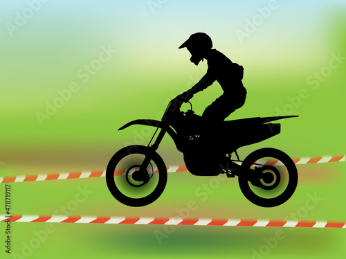 Fototapeta Naklejka Na Ścianę i Meble -  Motocross Biker illustration graphic vector