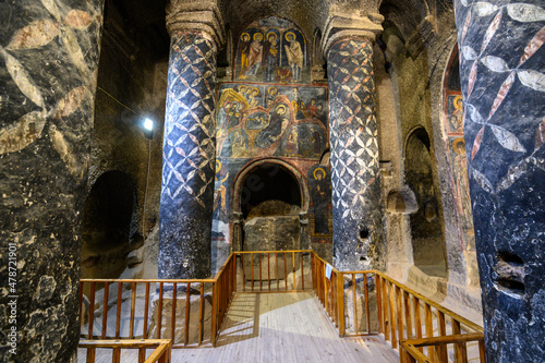 Gumusler Monastery and underground cave city in Nigde, Turkey. Unesco World Heritage site in Central Anatolia, Cappadocia region.	
 photo