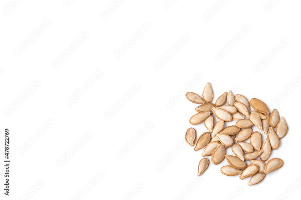 Pumpkin seeds isolated on a white background. Pumpkin seeds isolated on a white background.