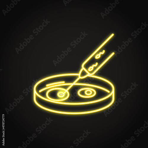 Neon in vitro fertilization icon in line style