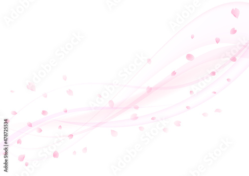 桜吹雪背景　桜のフレーム
