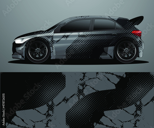 Rally car decal graphic wrap vector, abstract background