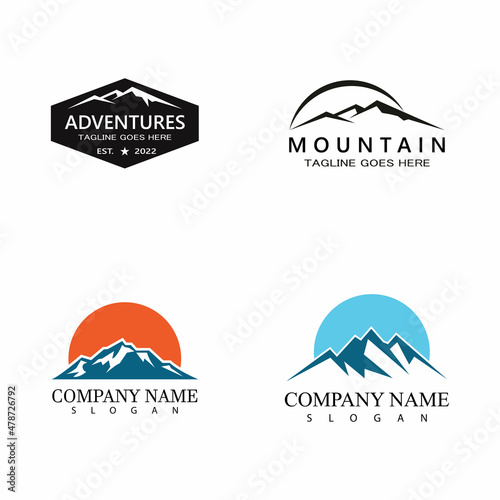 Mountain icon Logo Template Vector illustration design