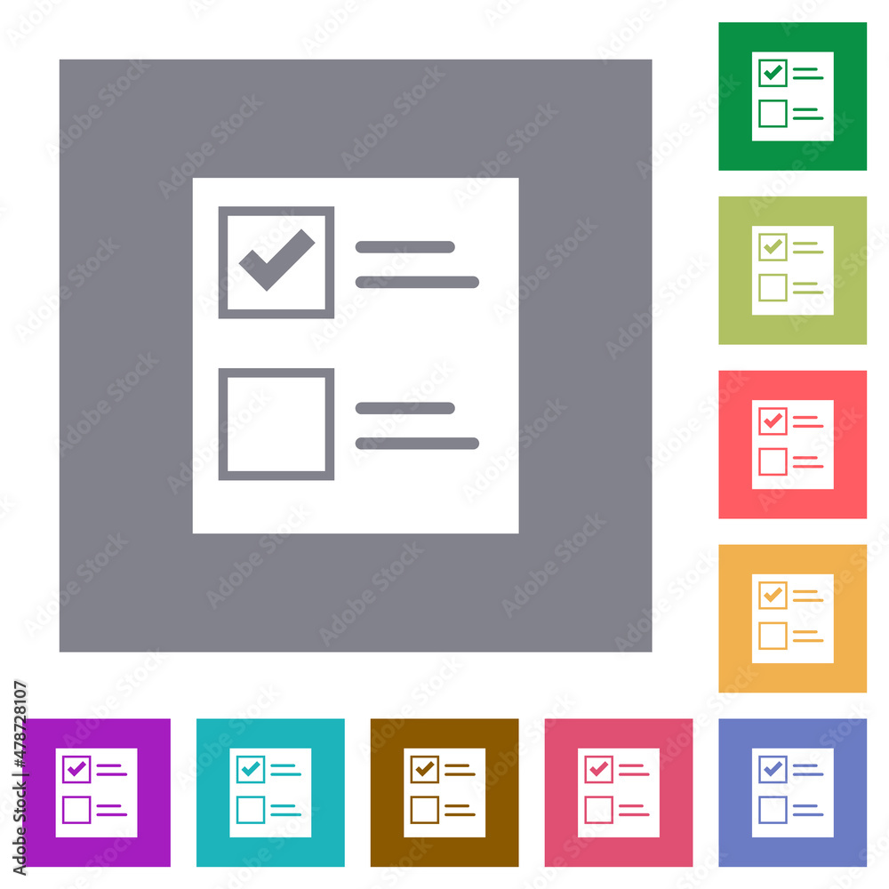 Ballot paper solid square flat icons Ballot paper solid square flat icons