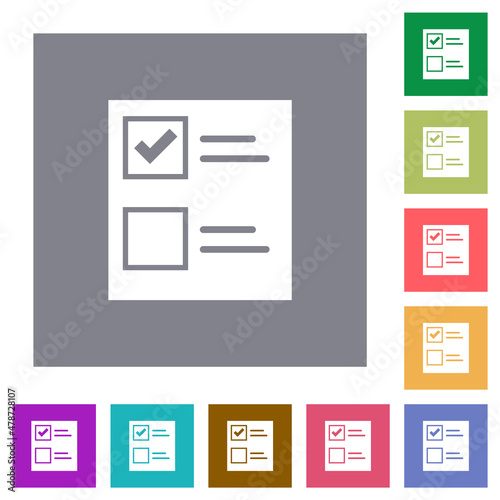 Ballot paper solid square flat icons