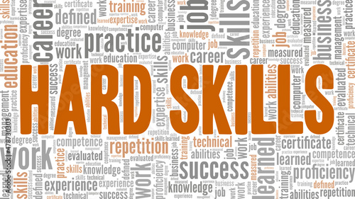 Hard Skills conceptual vector illustration word cloud isolated on white background.