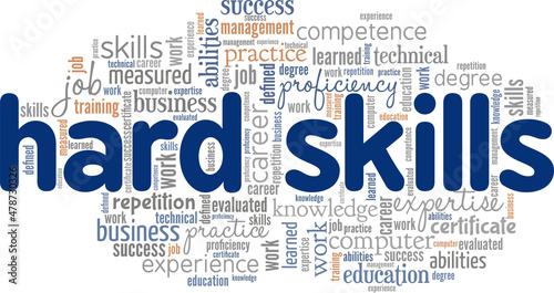 Hard Skills conceptual vector illustration word cloud isolated on white background.