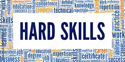 Hard Skills conceptual vector illustration word cloud isolated on white background.