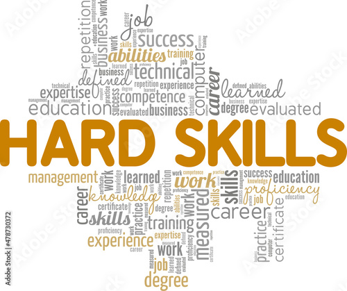 Hard Skills conceptual vector illustration word cloud isolated on white background.