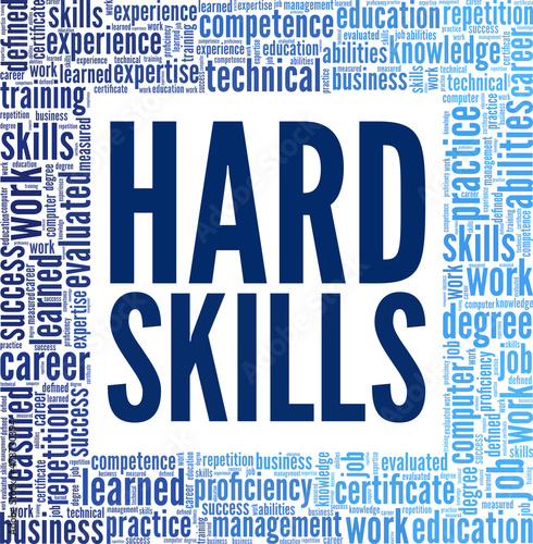 Hard Skills conceptual vector illustration word cloud isolated on white background.