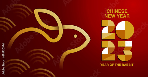 Happy new year, Chinese New Year 2023 , Year of the Rabbit , Chinese Traditional.
