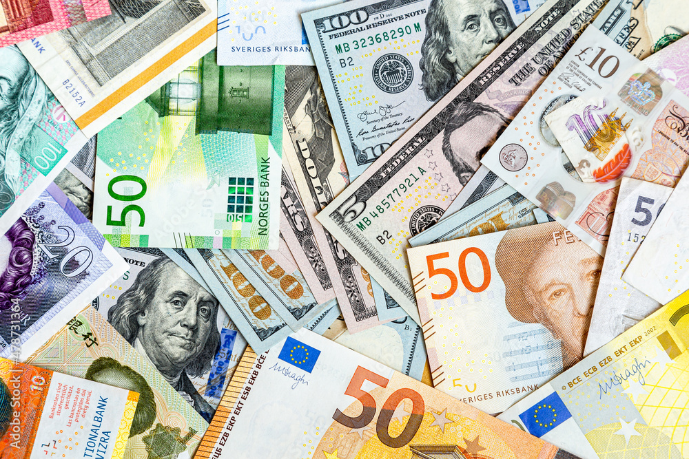 Money background from worldwide paper currency Money background from worldwide paper currency