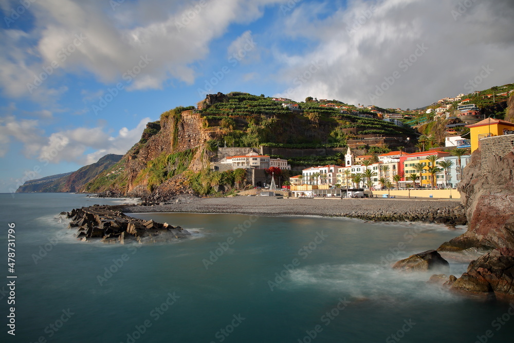 The coastal town of Ponta do Sol, located on the South coast of Madeira Island, Portugal