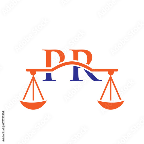 Law Firm Letter PR Logo Design. Lawyer, Justice, Law Attorney, Legal, Lawyer Service, Law Office, Scale, Law firm, Attorney Corporate Business PR Initial Letter Logo Template