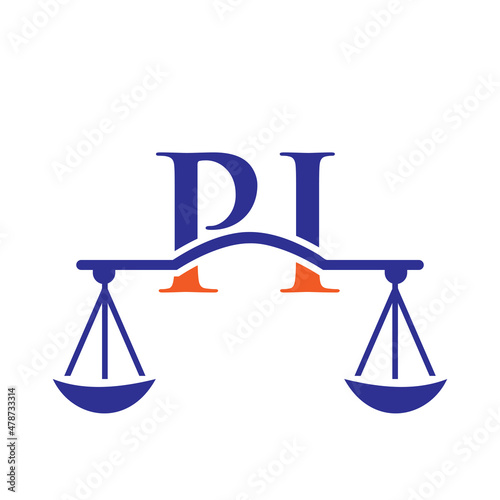Law Firm Letter PI Logo Design. Lawyer, Justice, Law Attorney, Legal, Lawyer Service, Law Office, Scale, Law firm, Attorney Corporate Business PI Initial Letter Logo Template