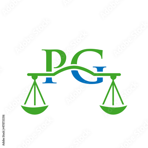 Law Firm Letter PG Logo Design. Lawyer, Justice, Law Attorney, Legal, Lawyer Service, Law Office, Scale, Law firm, Attorney Corporate Business PG Initial Letter Logo Template