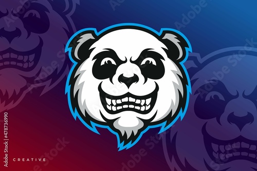 Panda mascot esport logo